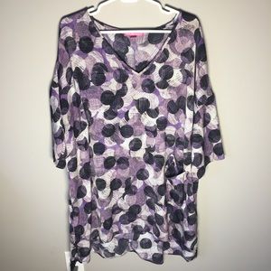Woman Within Purple Flowy Blouse
